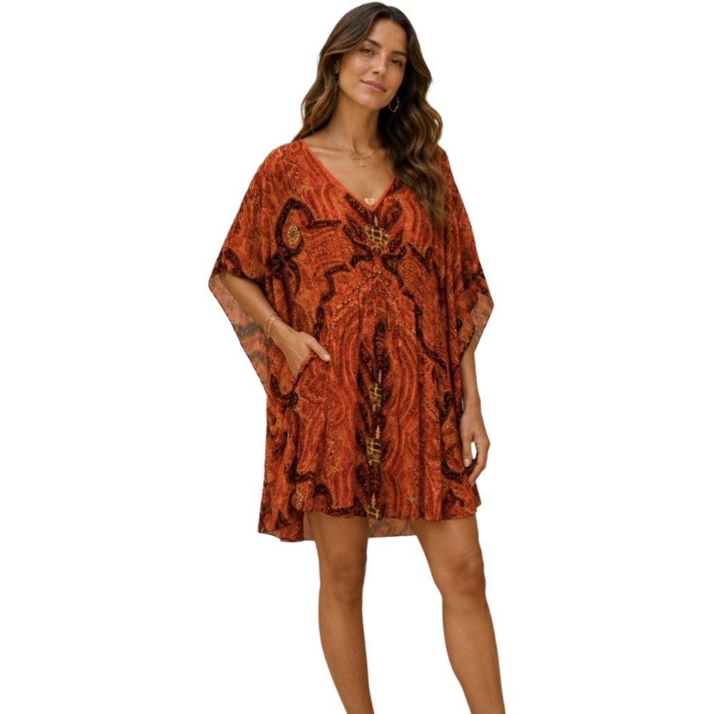 Speed Control New York Dolman Sleeve Chiffon Caftan Dress Size 3X NWT